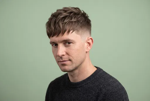 Man With Textured Crop Haircut Portrait