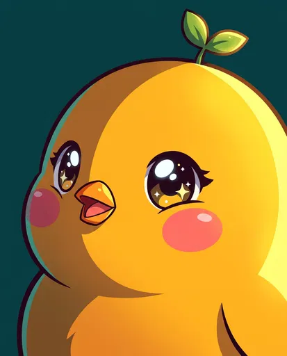 Cute Kawaii Chibi Chick Portrait