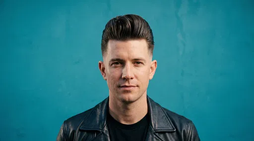 Man With Classic Rockabilly Pompadour Hairstyle