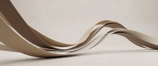 Minimalist Curving Beige Ribbon Strips Background