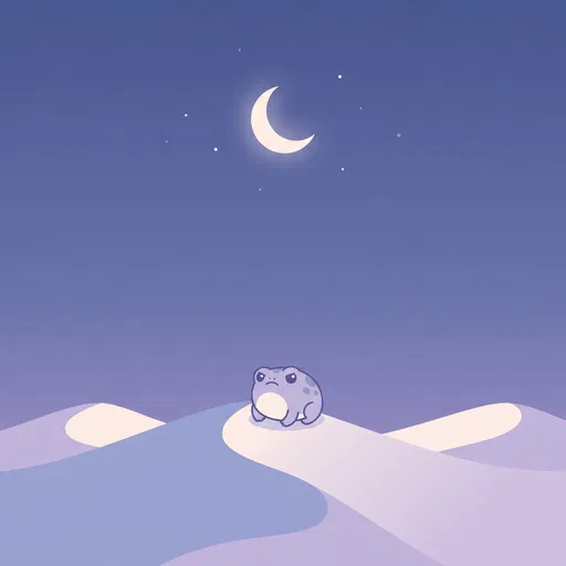 Cute Rain Frog on Night Sand Dune