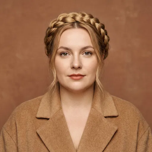 Blonde Woman With Braided Crown Portrait