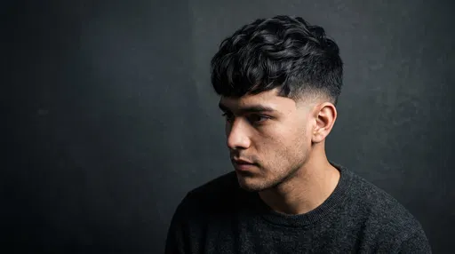 Young Man With Low Taper Fringe