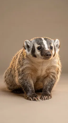 Studio Portrait of North American Badger
