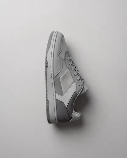 Minimalist Grey Low-Top Sneaker Flat Lay