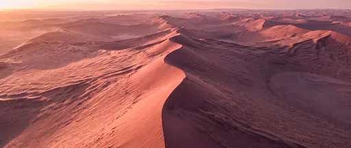 Aerial View of Rose Pink Sand Dunes