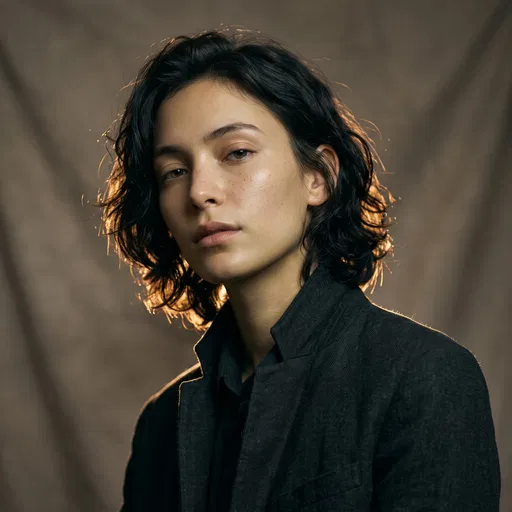 Androgynous Model Portrait With Rim Lighting