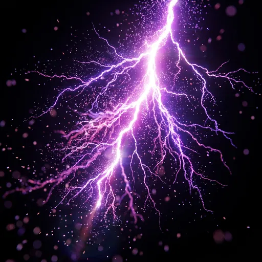 Glowing Purple Lightning Bolt Particle Simulation