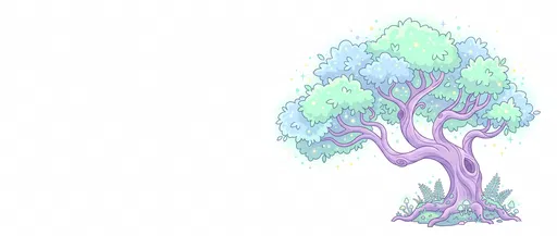 Whimsical Pastel Fantasy Tree Clipart