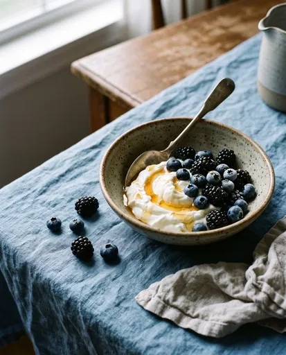 Greek Yogurt Bowl With Berries and Honey