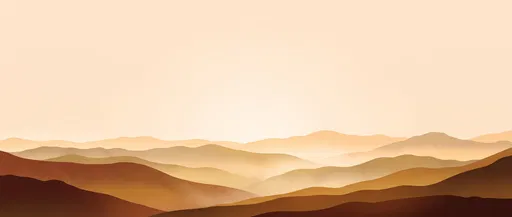 Minimalist Warm Layered Mountain Ridges at Sunrise