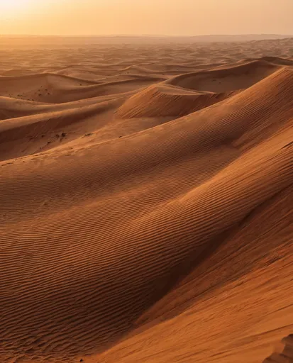 Warm Sunset Light Over Sand Dunes