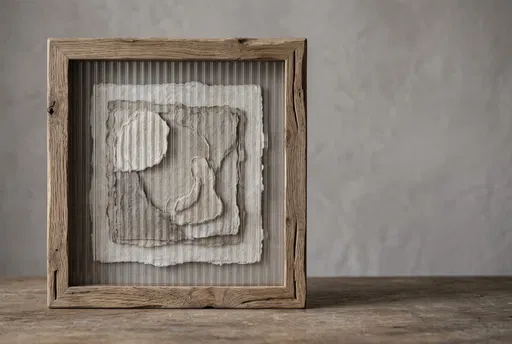 Rustic Oak Frame With Abstract Paper Relief