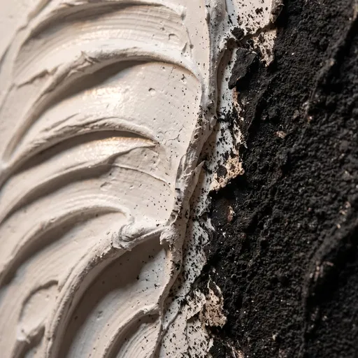 Macro Black and White Plaster Texture