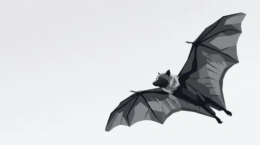 Monochrome Geometric Flying Fox Illustration