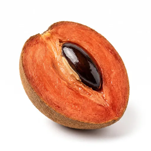 Ripe Mamey Sapote Half on White
