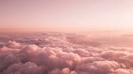 Aerial View of Pink Sunset Clouds