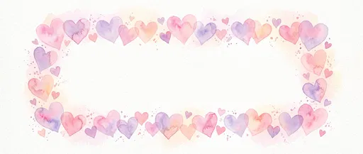 Pastel Watercolor Heart Border Frame