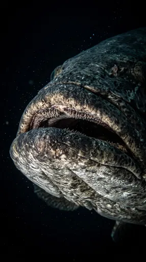 Macro Close-Up of Giant Grouper Jaw