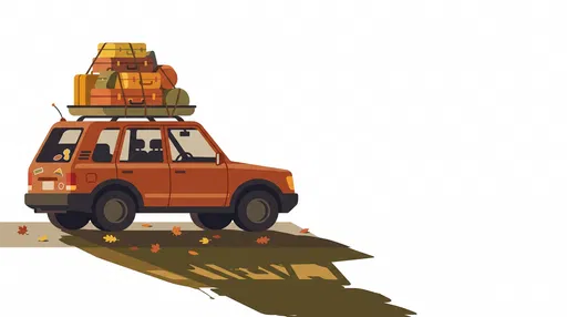 Autumn Road Trip Car Illustration