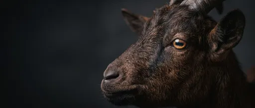 Studio Portrait of Dark Brown Goat