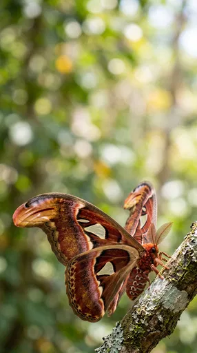 Atlas Moth on Forest Branch