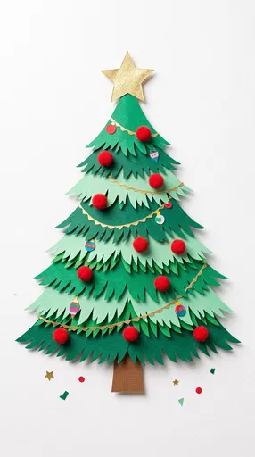 Paper Cut Christmas Tree Craft