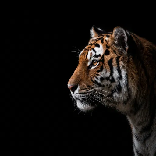 Bengal Tiger Profile on Black Background
