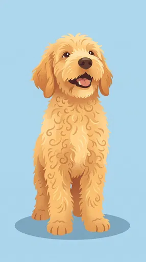 Golden Labradoodle Puppy Illustration