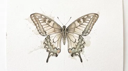 Muted Watercolor Swallowtail Butterfly Illustration