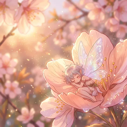 Sleeping Fairy in Cherry Blossom