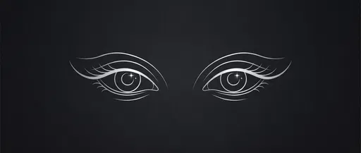 Minimalist Silver Line Art Almond Eyes