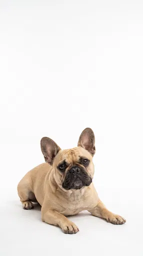 Fawn French Bulldog On White Background