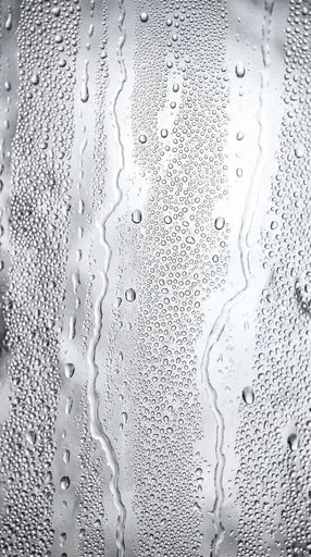 Condensation Water Droplets on Clear Glass