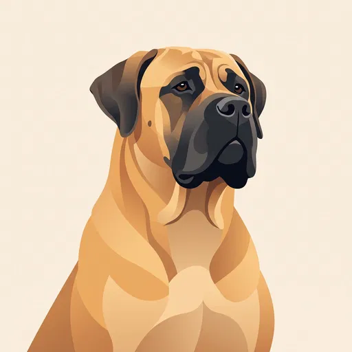 Minimalist Graphic Portrait of Boerboel Mastiff