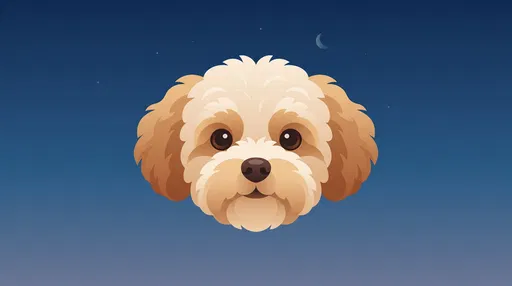 Cute Shih Poo Dog Face Illustration