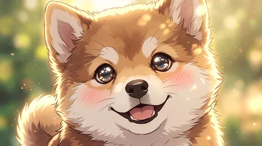 Cute Anime Shiba Inu Puppy Portrait