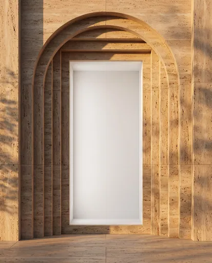 Travertine Archway With White Alcove