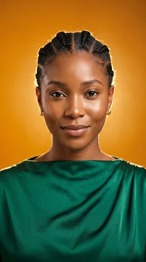 Studio Portrait of Woman in Emerald