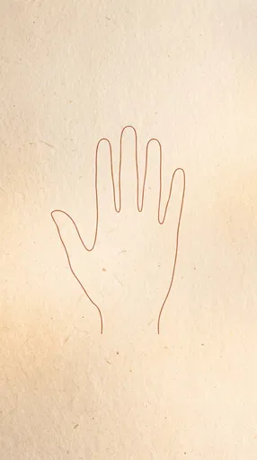 Minimal Hand Outline on Textured Paper