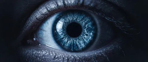 Macro Close-Up of Blue Human Eye