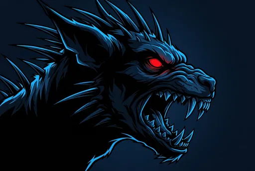 Snarling Chupacabra Head Graphic Illustration