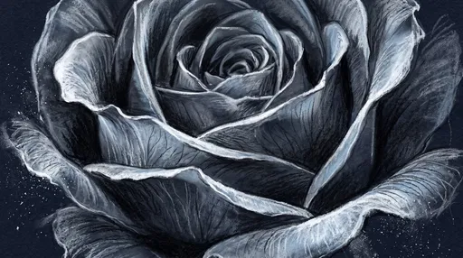 Chalk and Charcoal Rose Drawing