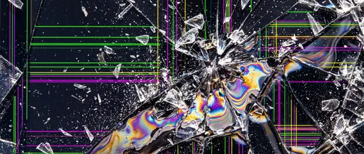 Shattered LCD Screen Macro Wallpaper