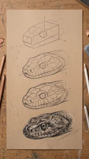 Step-by-Step Snake Head Drawing Study
