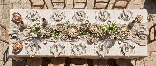 Rustic Spring Brunch Table Aerial View