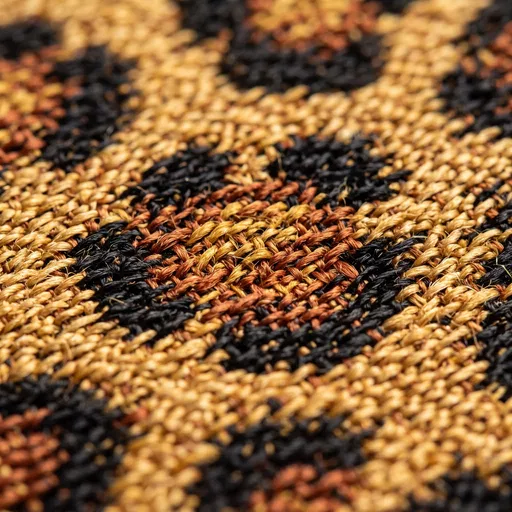 Macro Woven Leopard Print Fabric Texture