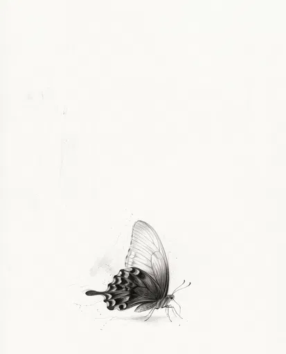 Graphite Swallowtail Butterfly Illustration