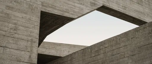 Angular Board-Formed Concrete Architectural Cutout