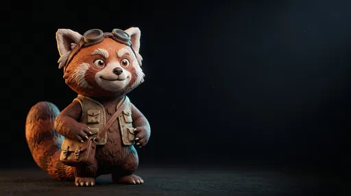 Clay Style Red Panda Explorer Character